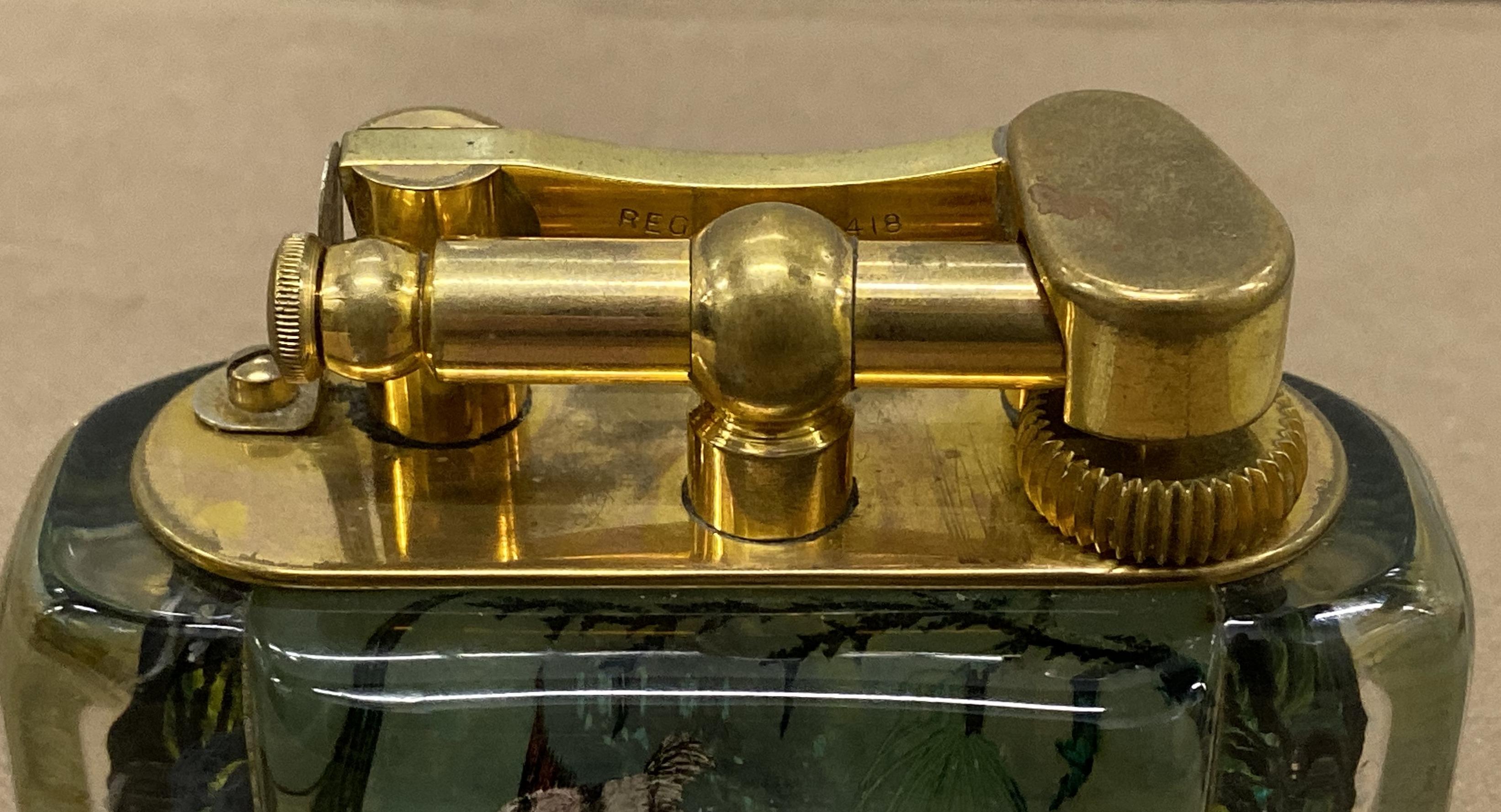Gold-Plated Winston Churchill 950's Dunhill Aquarium Oversized Table Lighter 7