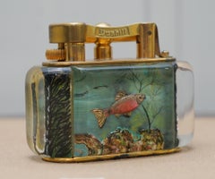Gold-Plated Winston Churchill 950's Dunhill Aquarium Oversized Table Lighter