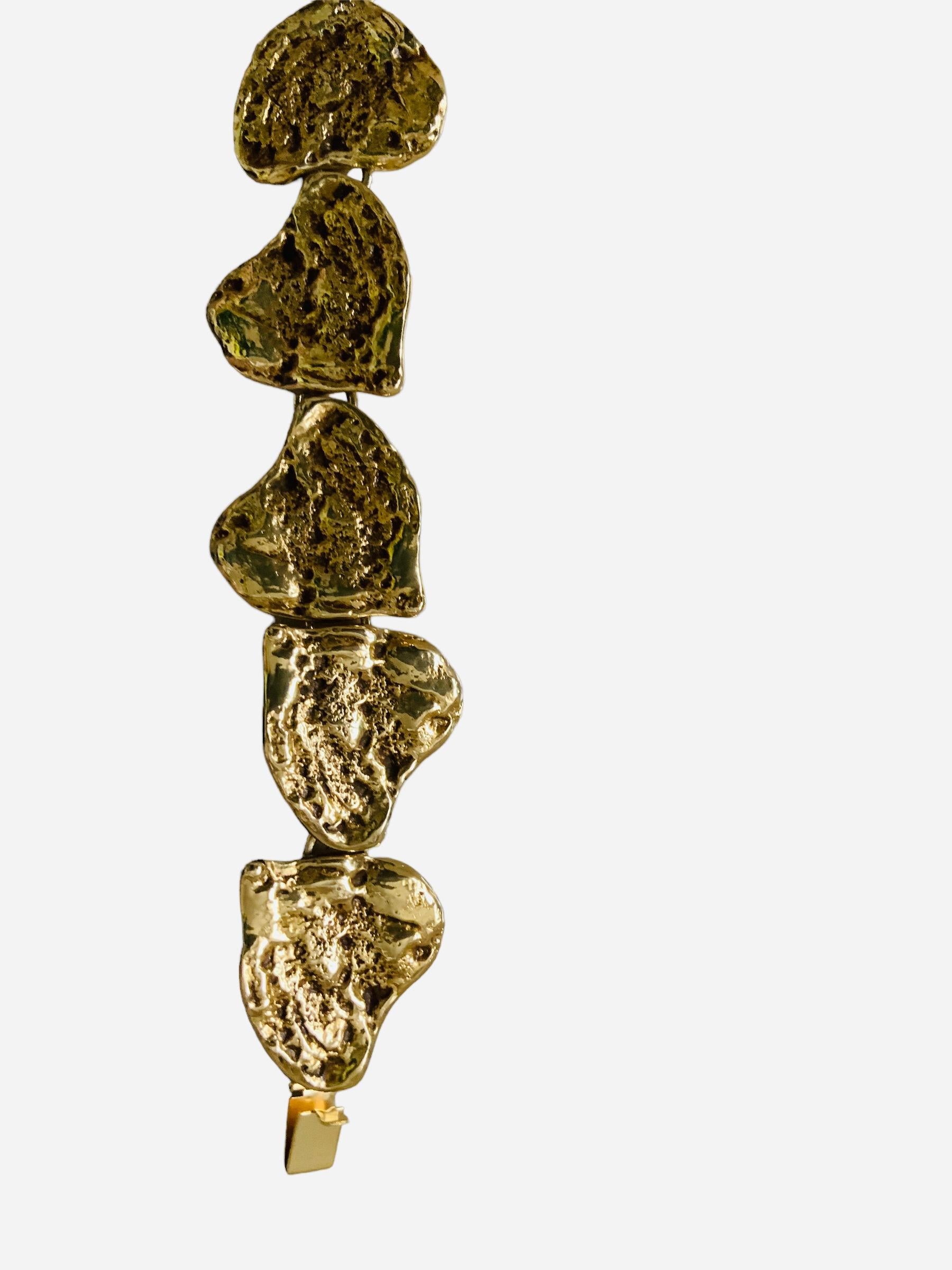 Gold Plated Yves Saint Laurent Heart Link Bracelet  For Sale 3