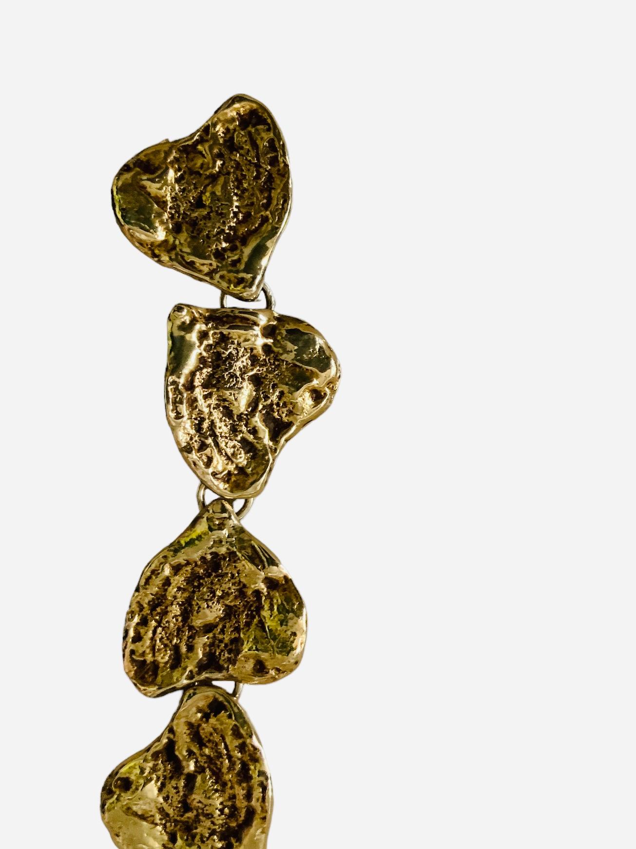 Gold Plated Yves Saint Laurent Heart Link Bracelet  For Sale 4
