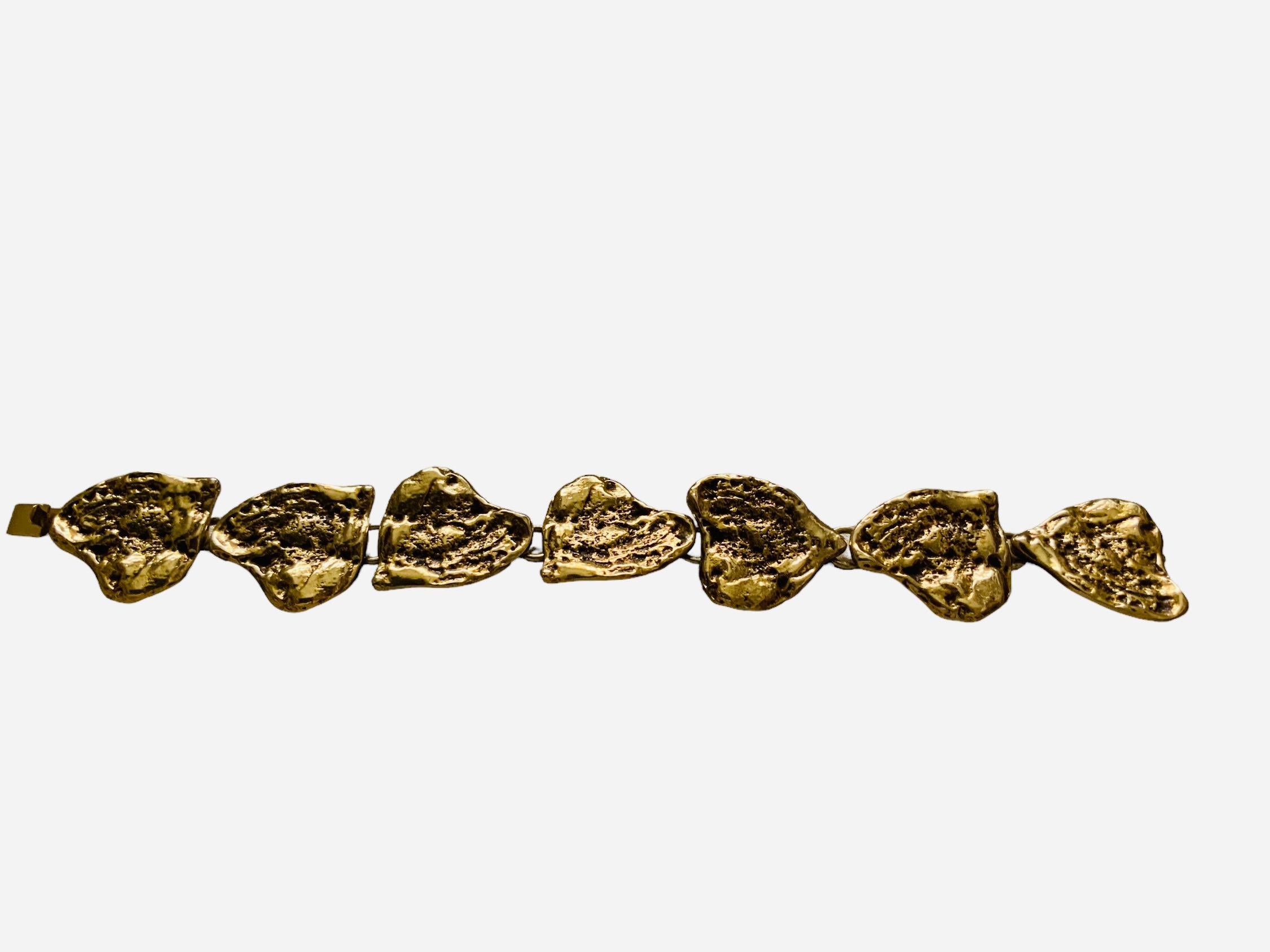 Gold Plated Yves Saint Laurent Heart Link Bracelet  For Sale 1