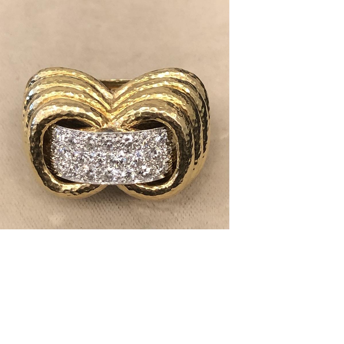 Brilliant Cut Gold, Platinum and Diamond Ring by David Webb