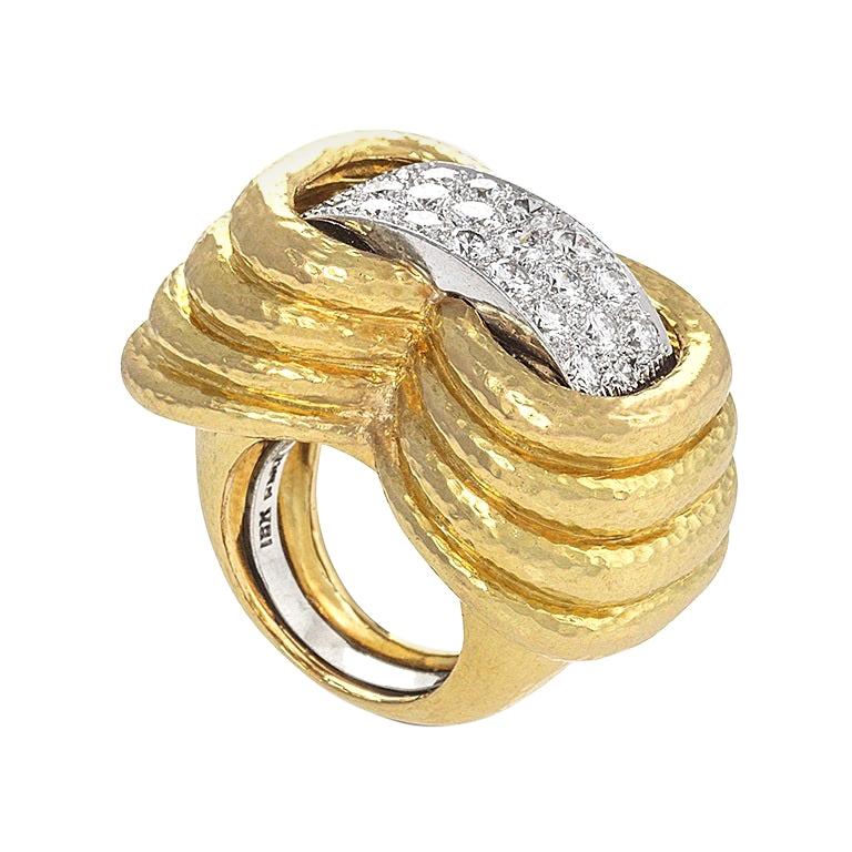 Gold, Platinum and Diamond Ring by David Webb