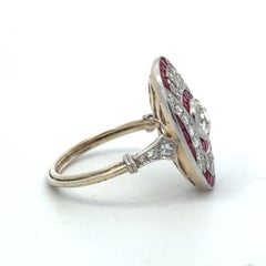 Gold & Platinum Ruby Diamond Ring