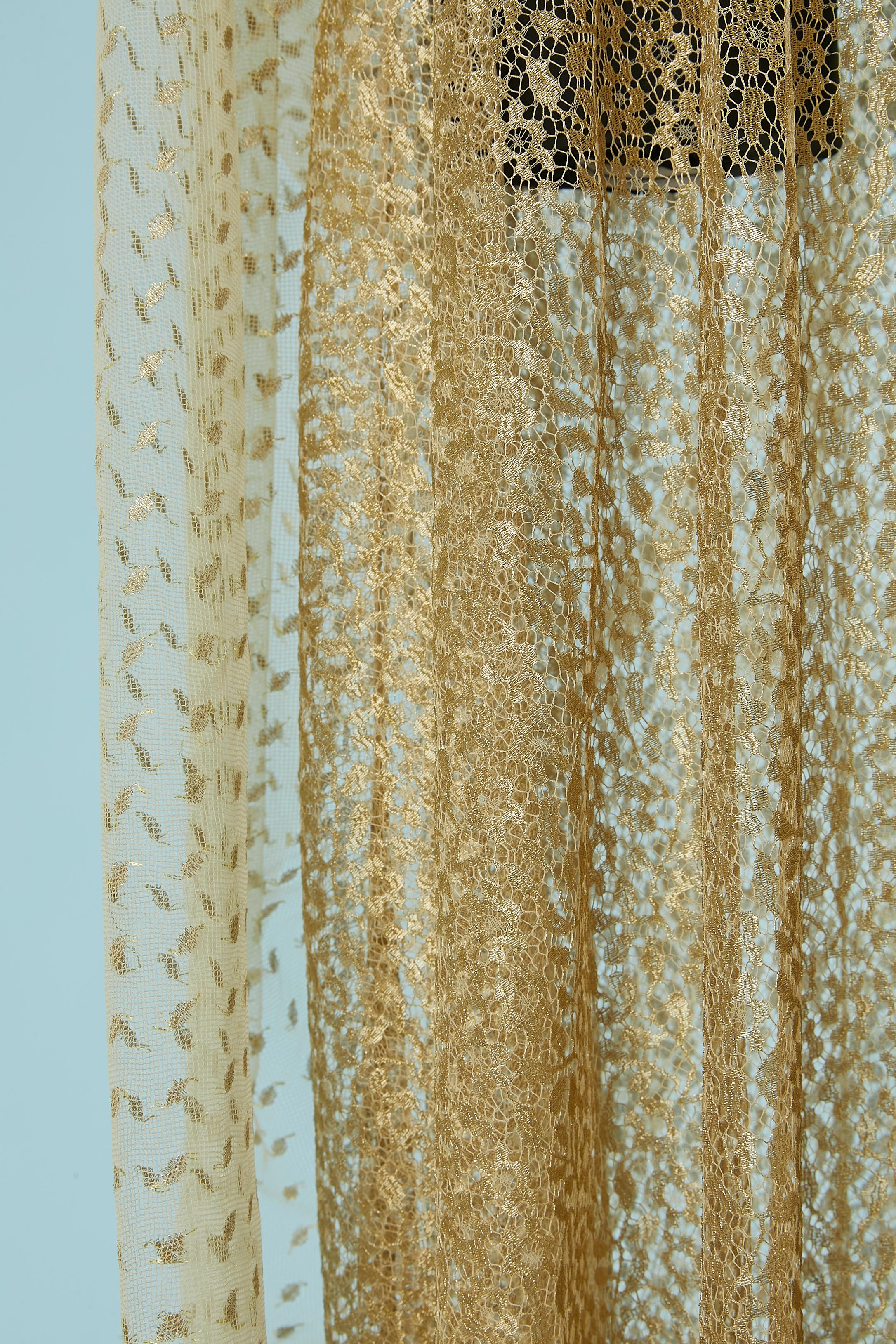 Gold plumetis tulle and lace flare skirt CHISTIAN DIOR In New Condition For Sale In Saint-Ouen-Sur-Seine, FR