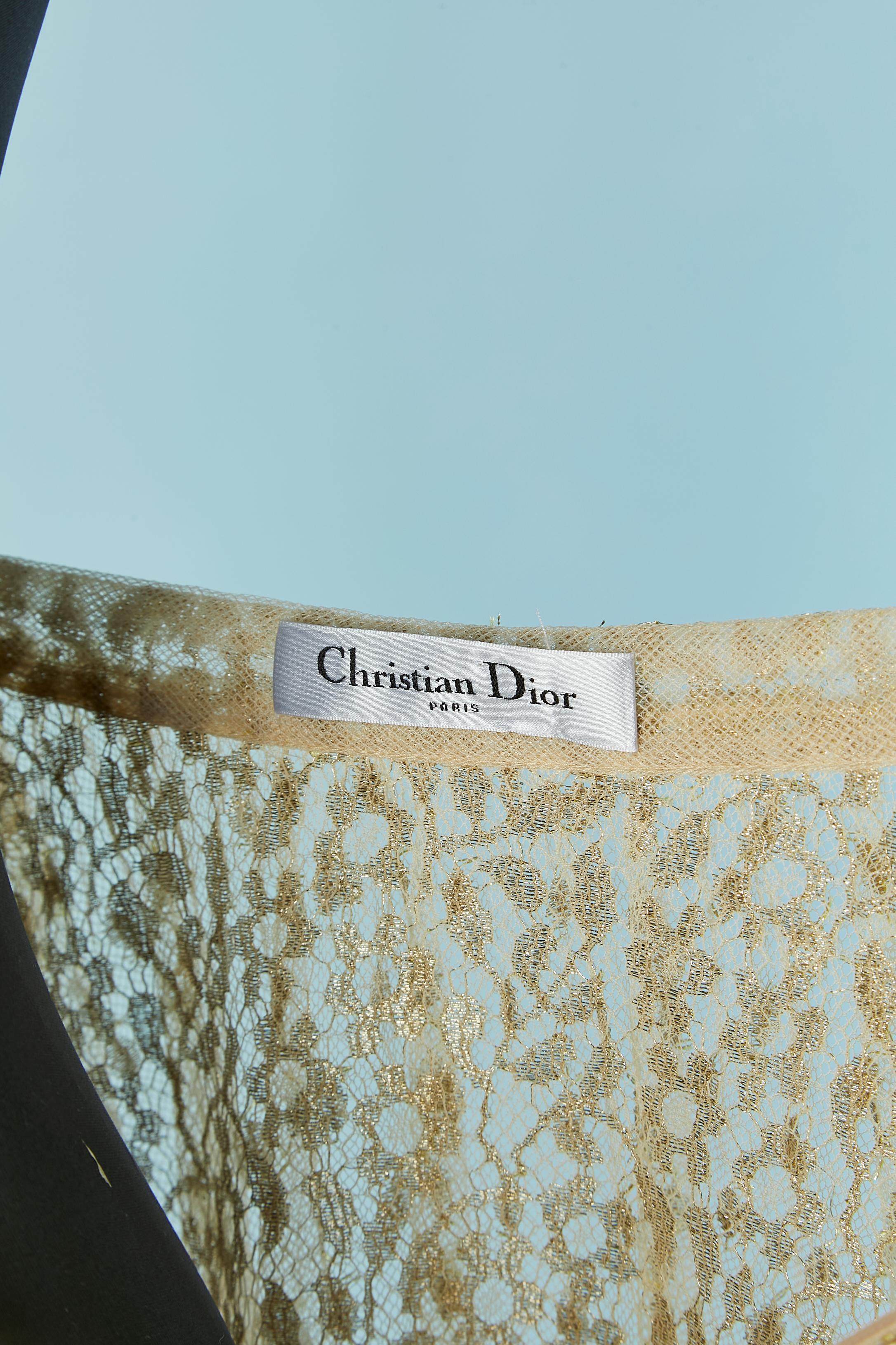 Gold plumetis tulle and lace flare skirt CHISTIAN DIOR For Sale 3