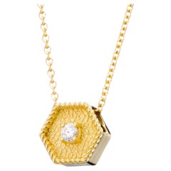 Pendentif polygonal en or avec diamants