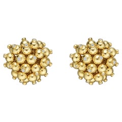 Gold Pom Pom Earrings