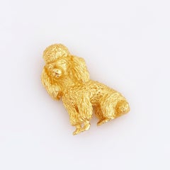 Gold Poodle Dog Figural Brooch by Crown Trifari, 1960s