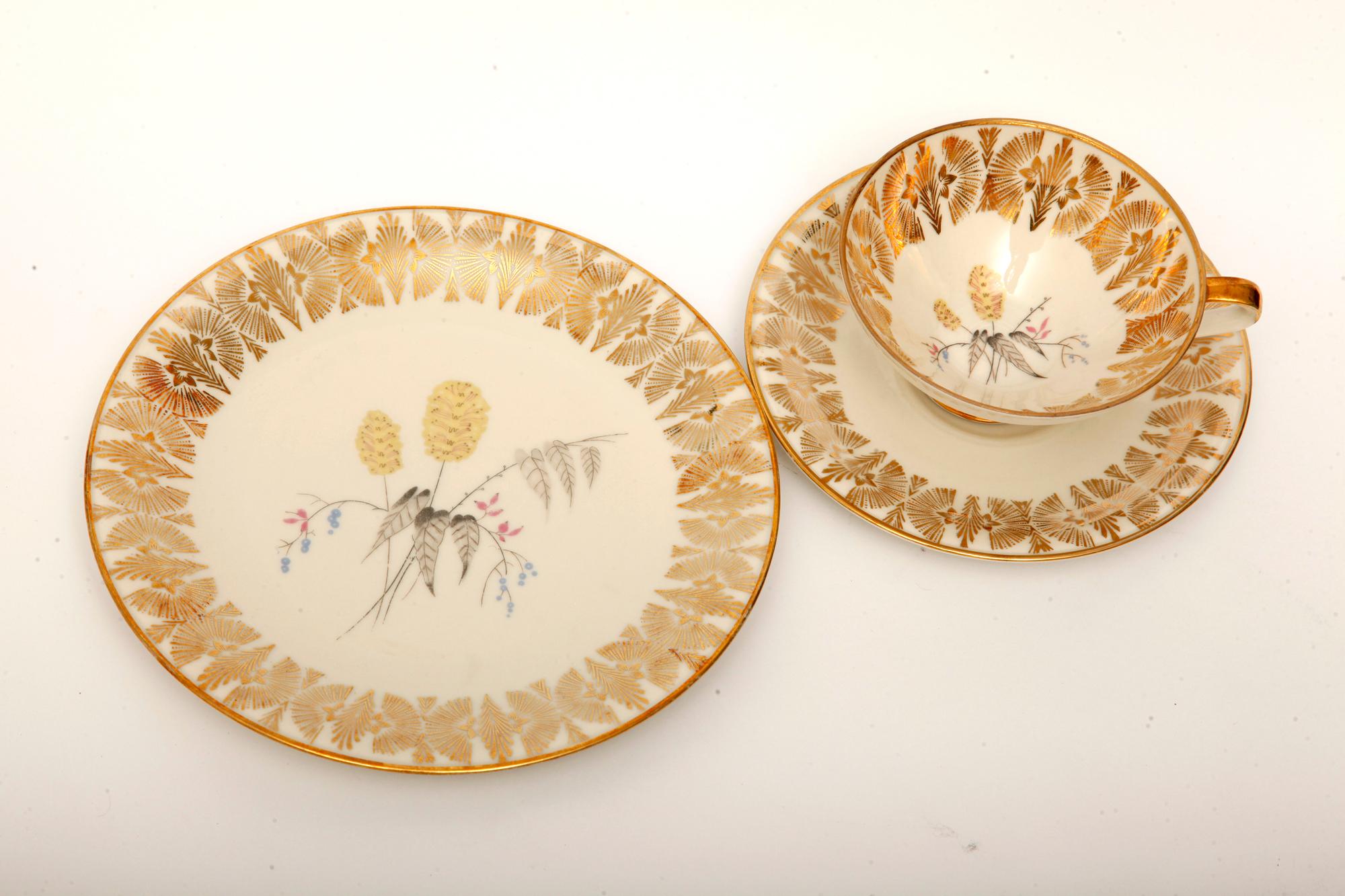 Gold Porcelain Breakfast Set, Bavaria, Germany, Mid-Century Modern, 1950s In Good Condition In Warsaw, PL