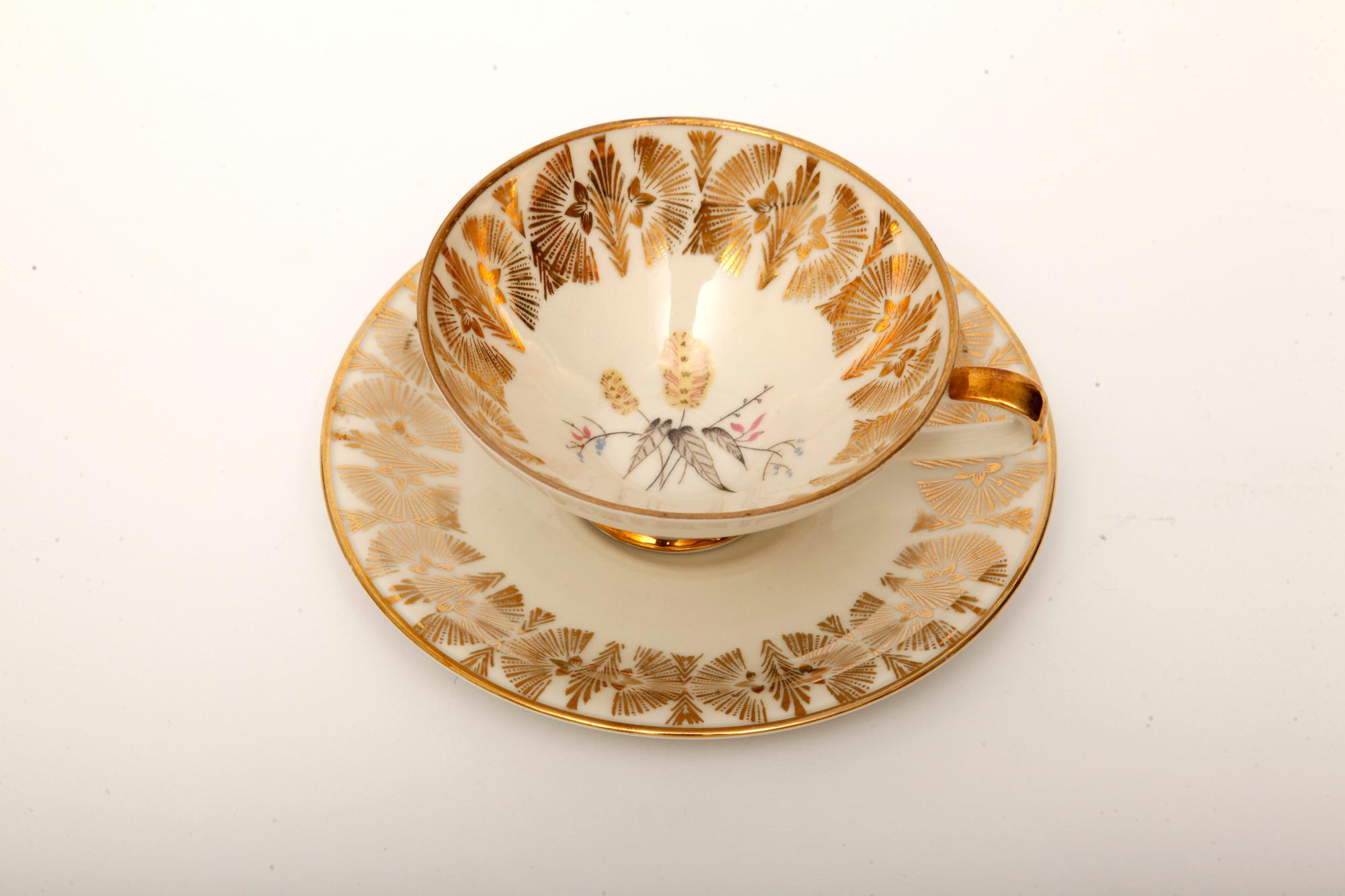 Gold Porcelain Breakfast Set, Bavaria, Germany, Mid-Century Modern, 1950s 1