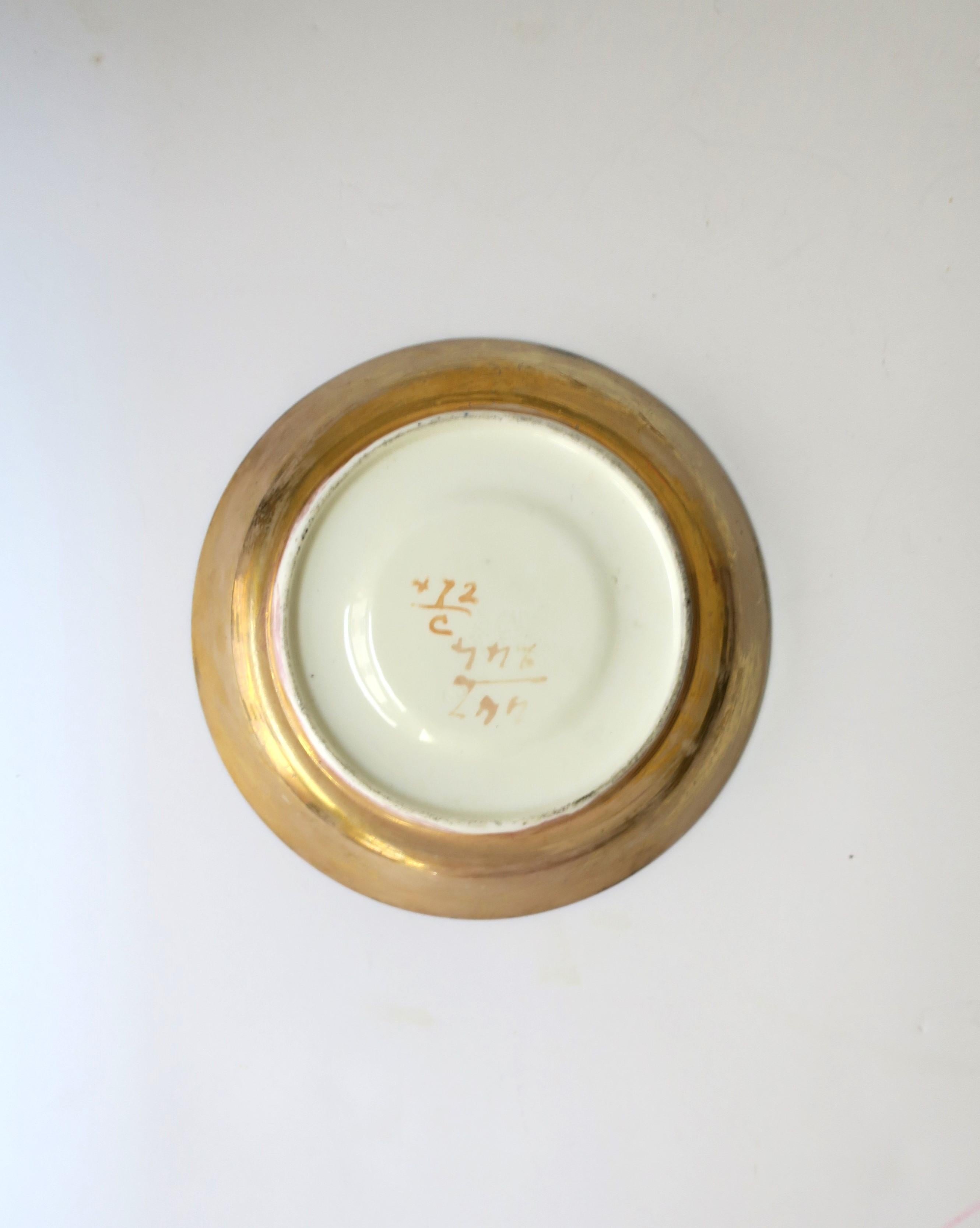 Gold Porcelain Coffee or Tea Cup and Saucer with Butterfly Design For Sale 6