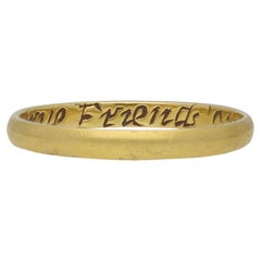 Gold posy ring, 'A true Friends gift', 18th century.