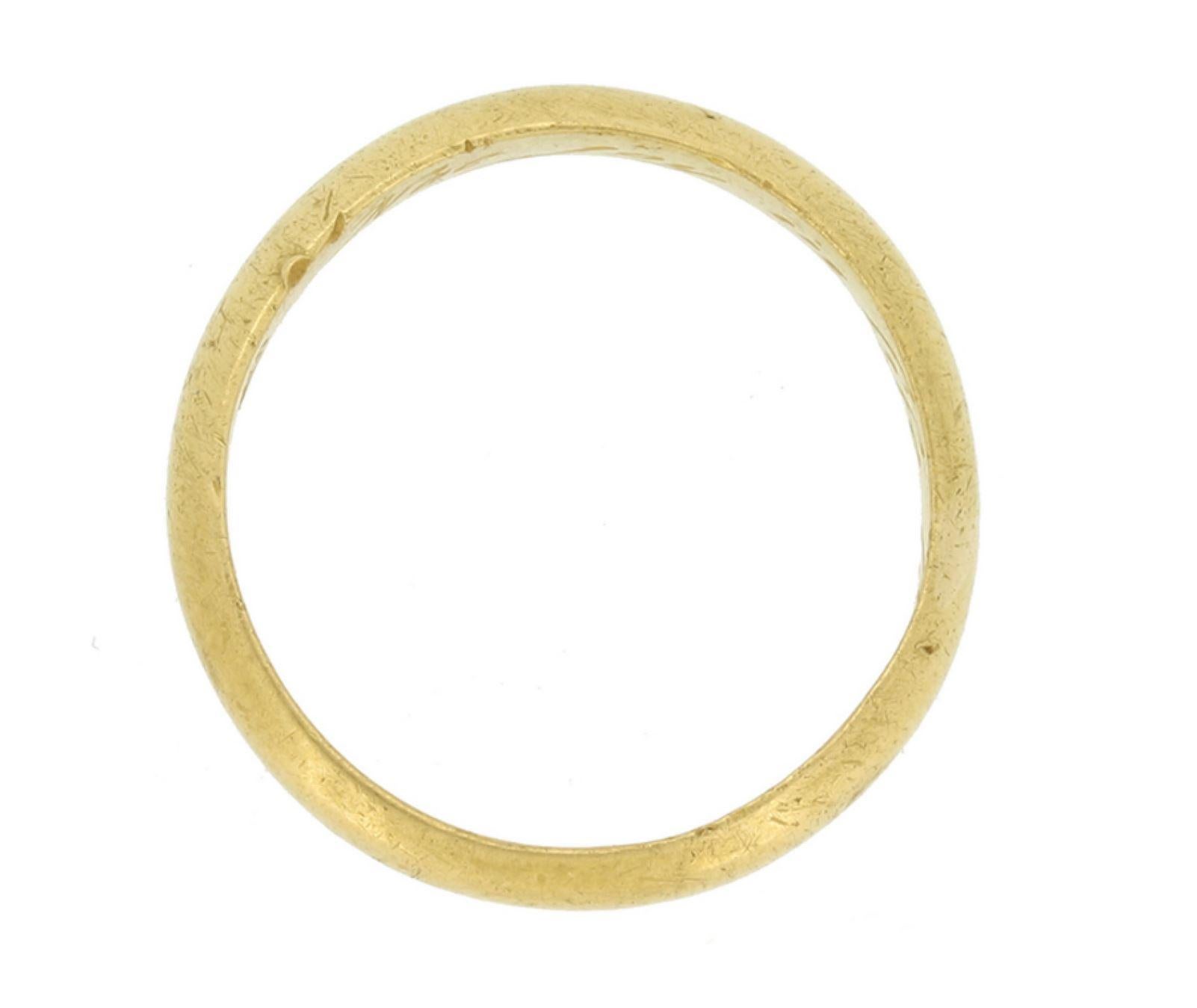 Regency Gold posy ring 'Noe joy in life like a good wife', circa 18th century. For Sale