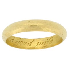 Anillo ramillete de oro 'Noe alegría en la vida como una buena esposa', hacia el siglo XVIII.
