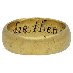 Bague postiche en or, "Plutôt mourir que de renier sa foi", vers le 18e siècle.