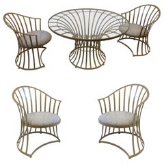 Gold Powder Coated Patio Set by Russell Woodard