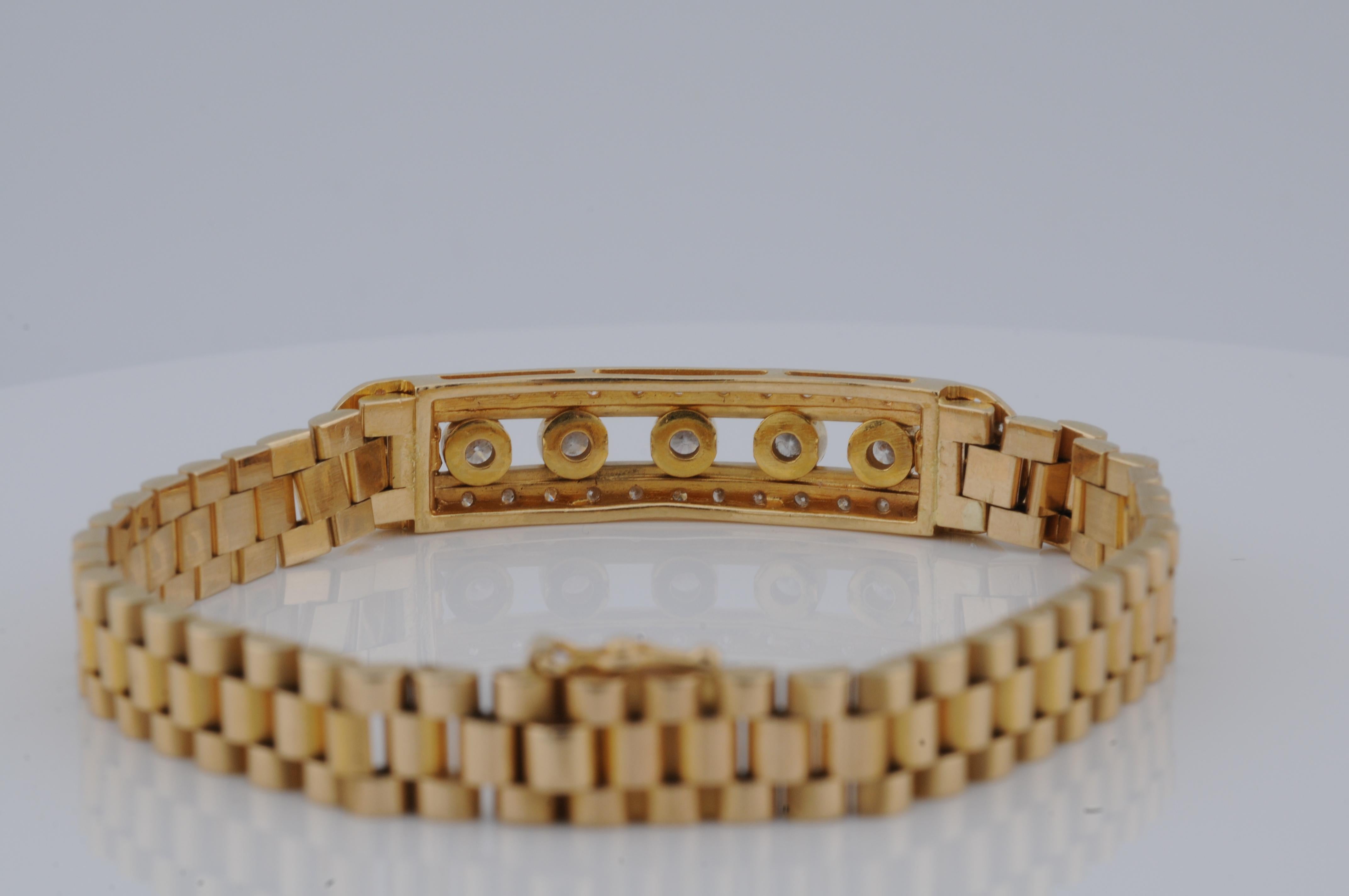 Gold president bracelet with diamonds For Sale 4