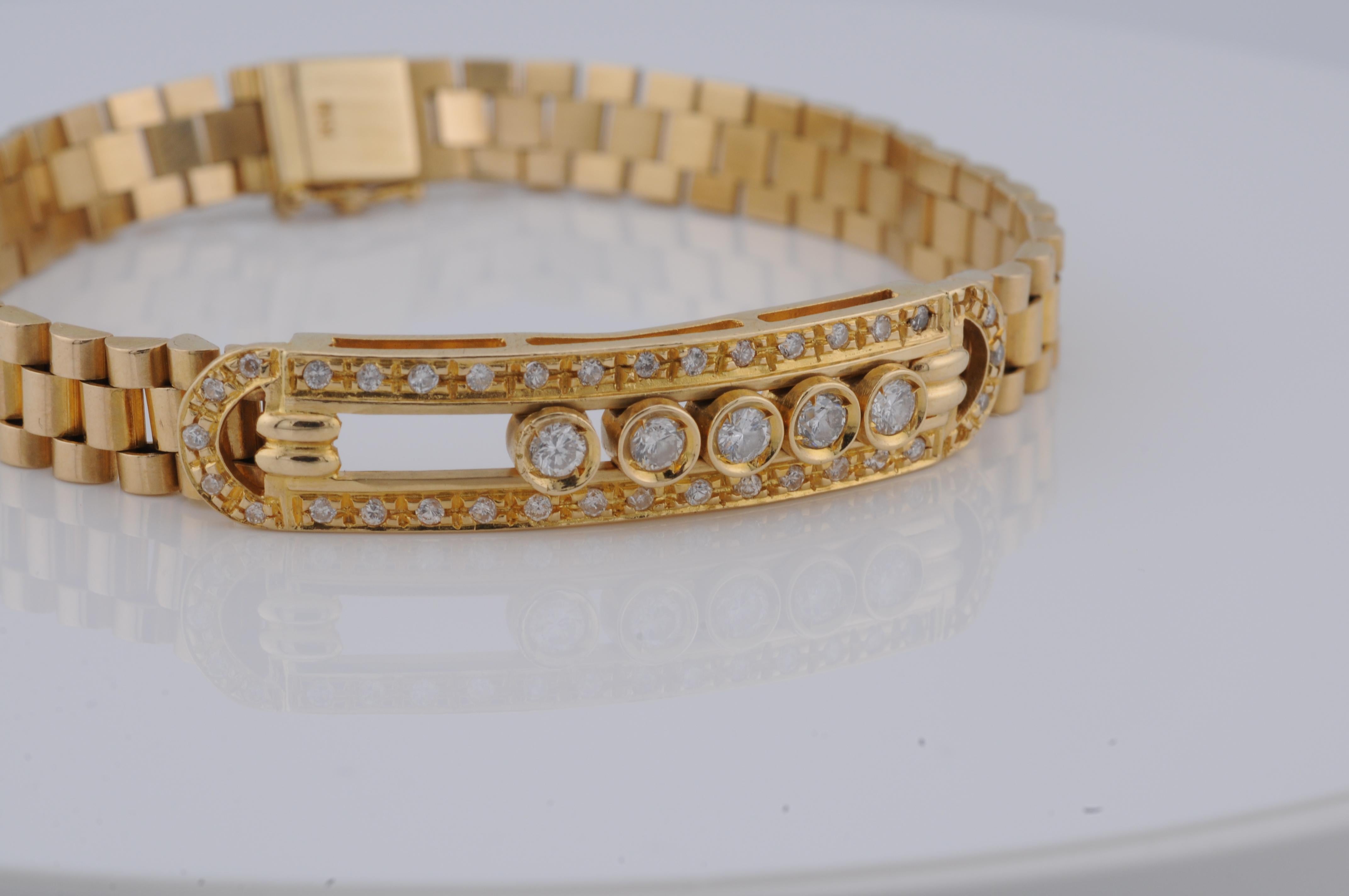 Gold president bracelet with diamonds For Sale 5