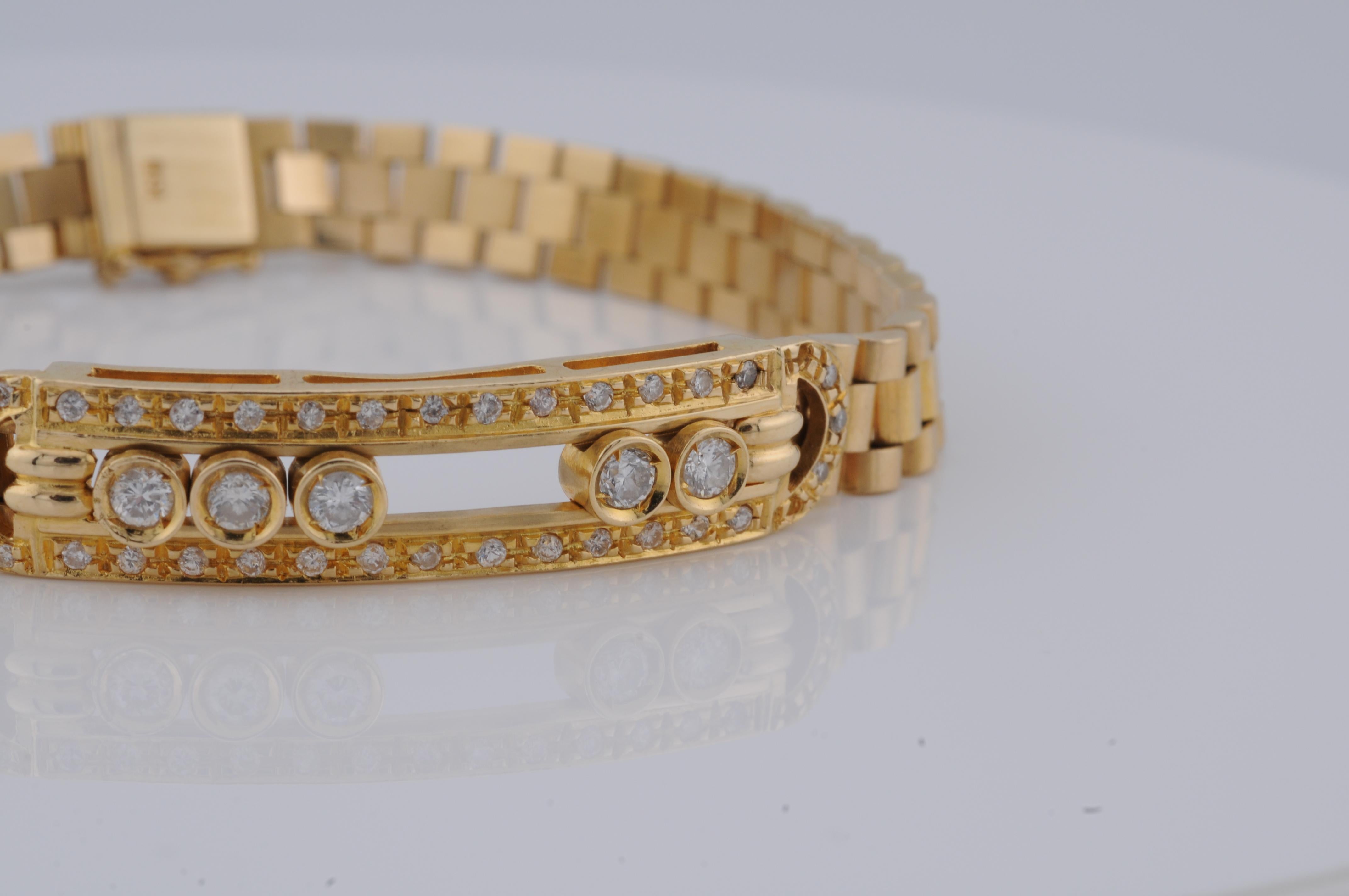 Gold president bracelet with diamonds For Sale 6