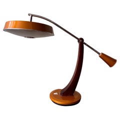 Gold Presidente "Pendulum" Desk Lamp, from Luis Perez de la Oliva for Fase, 1963