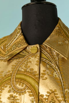 Gold printed cotton jacket MUGLER