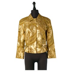 Gold printed cotton jacket MUGLER