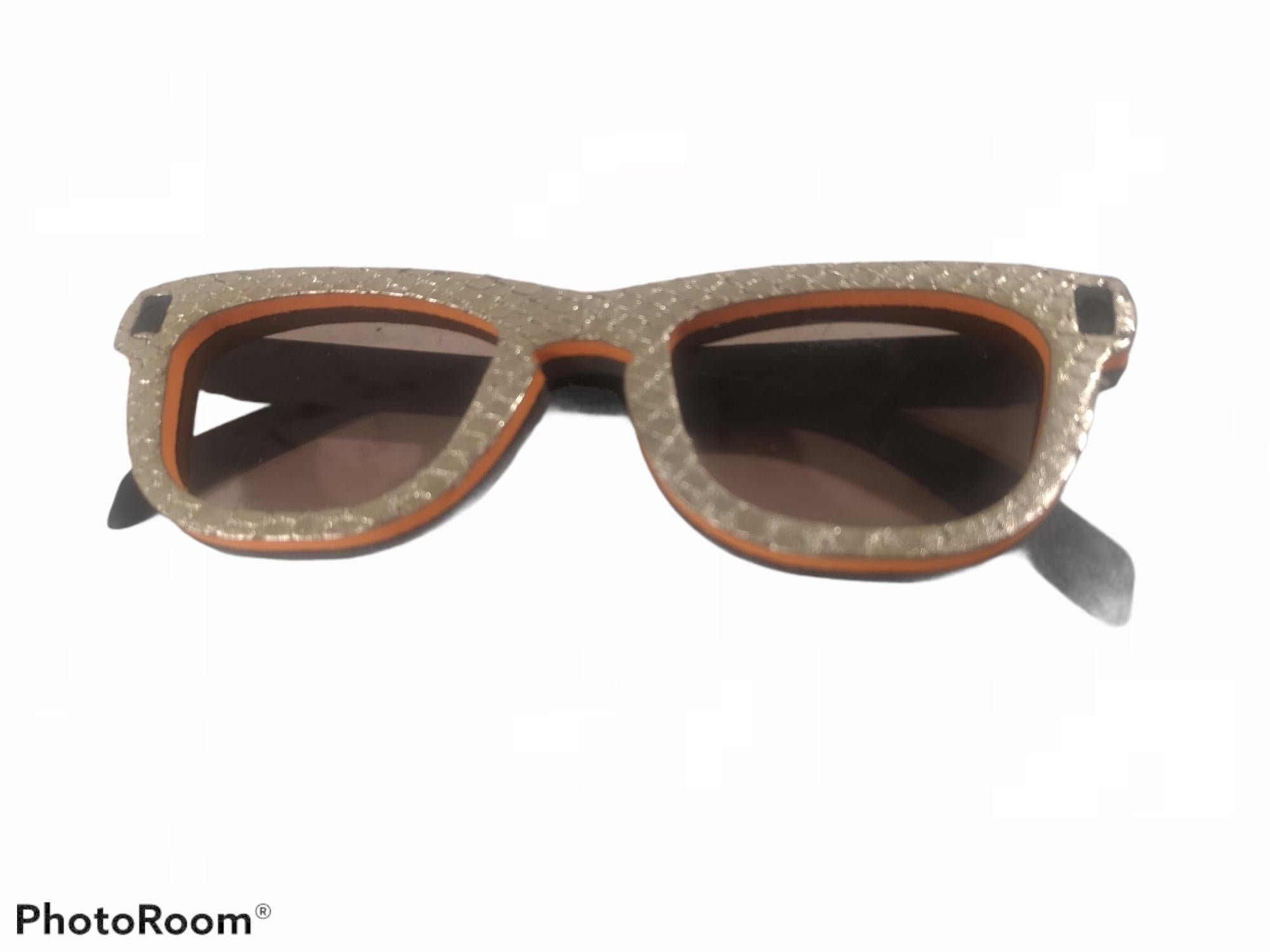 Gold python stamp sunglasses 
