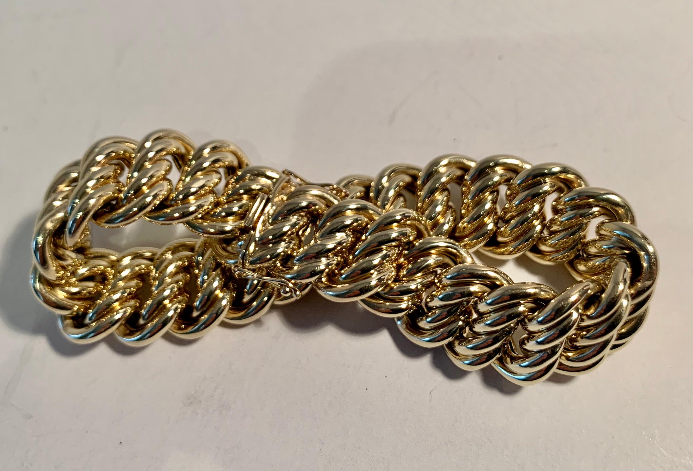 Gold Vierfaches Curb Link Armband 5