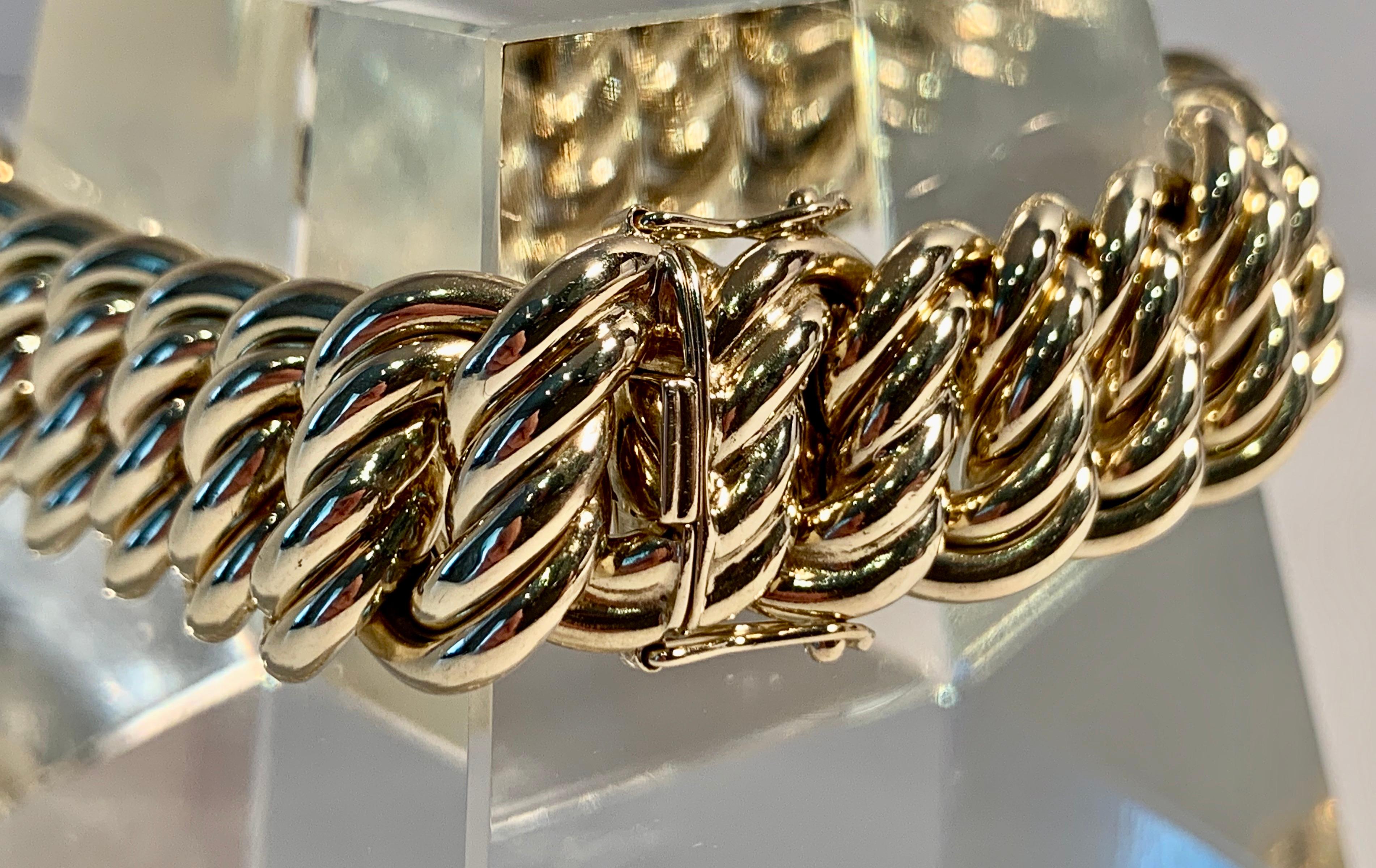 Gold Vierfaches Curb Link Armband für Damen oder Herren