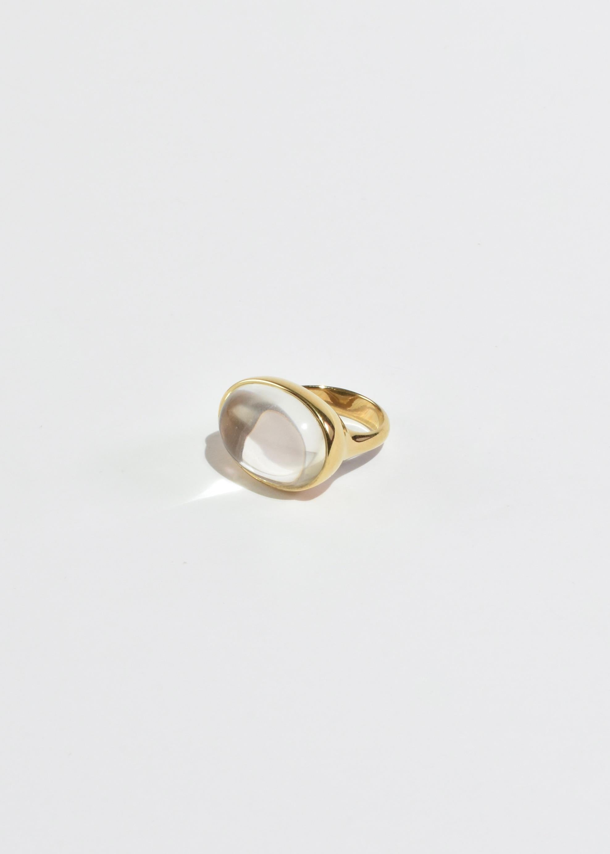 Cabochon Gold Quartz Ring For Sale