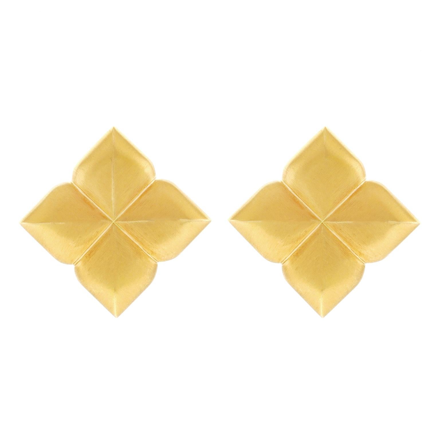 Gold Quatrefoil Earrings