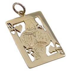 Vintage Gold Queen of Hearts Charm
