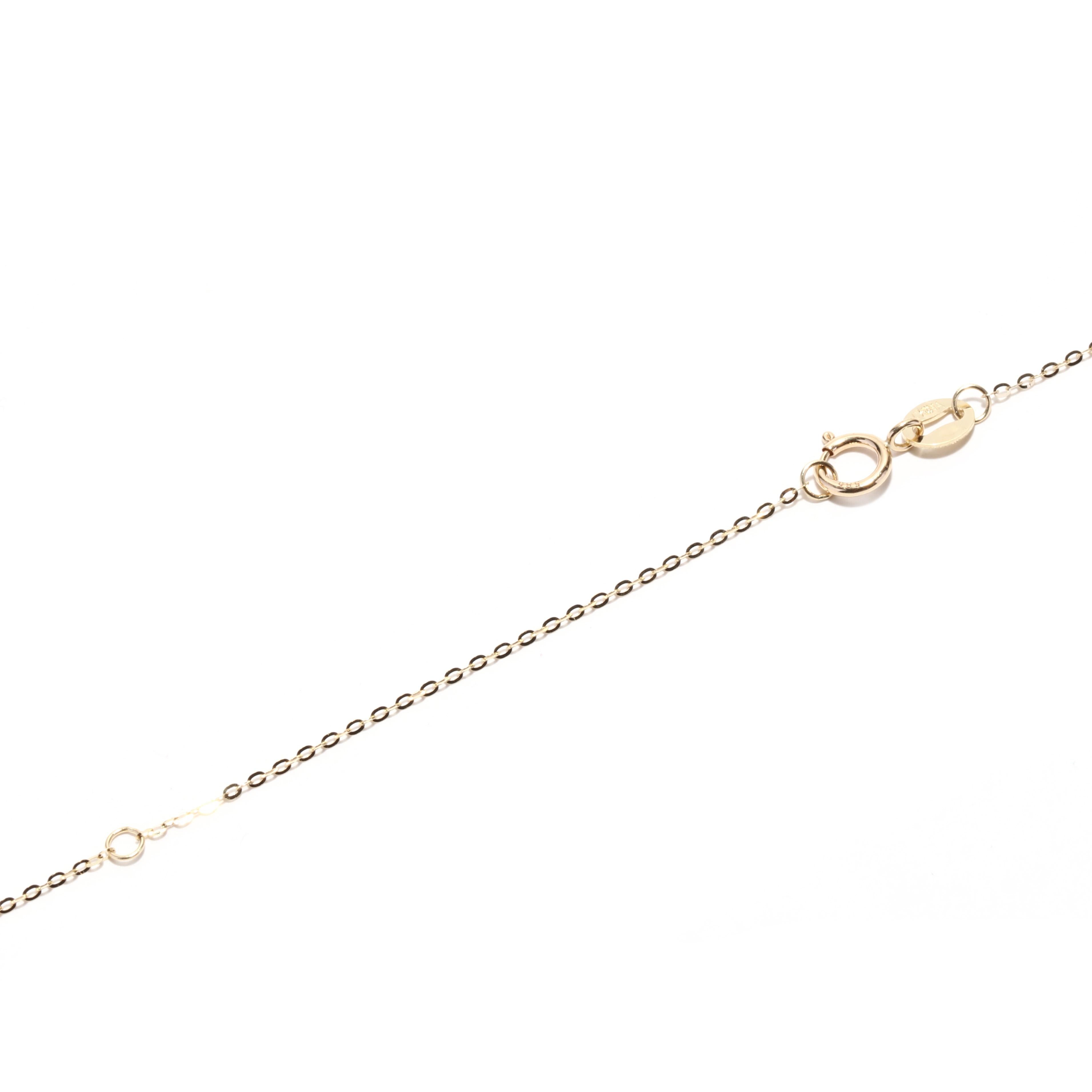 Gold R Initial Necklace, 14KT Yellow Gold, Length 16 Inches, Initial Pendant 2
