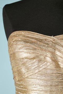 Robe bustier en maille de rayonne dorée Hervé Leger NEUF avec étiquette