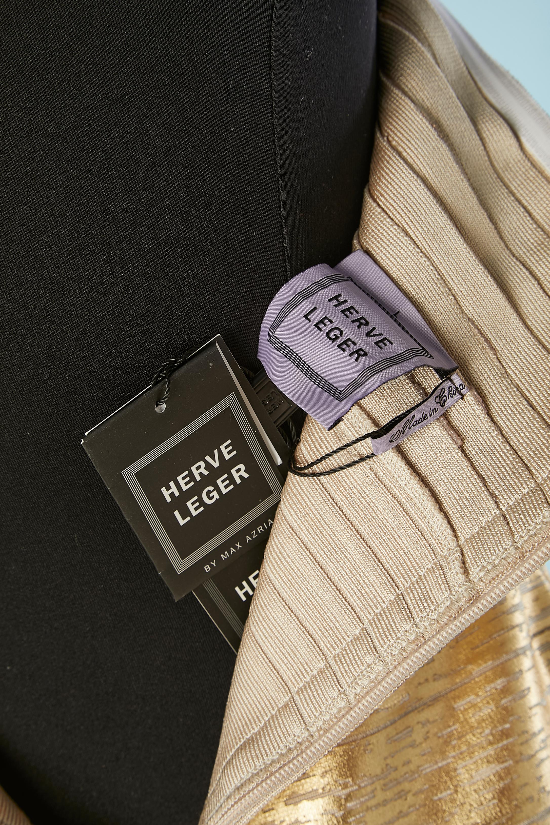 Robe bustier en maille de rayonne dorée Hervé Leger NEUF avec étiquette  en vente 2