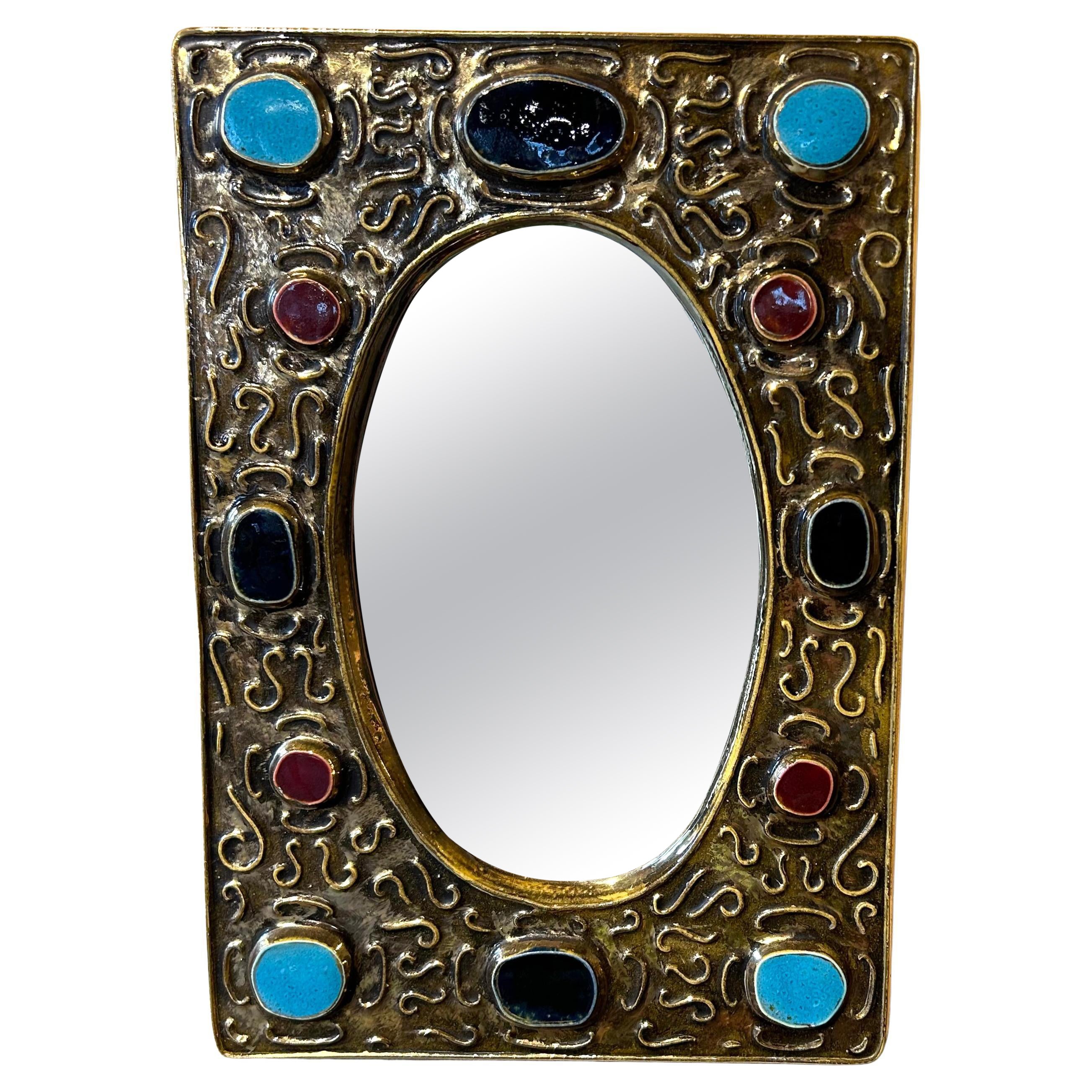 Miroir rectangulaire doré de Mithé Espelt/ François Lembo