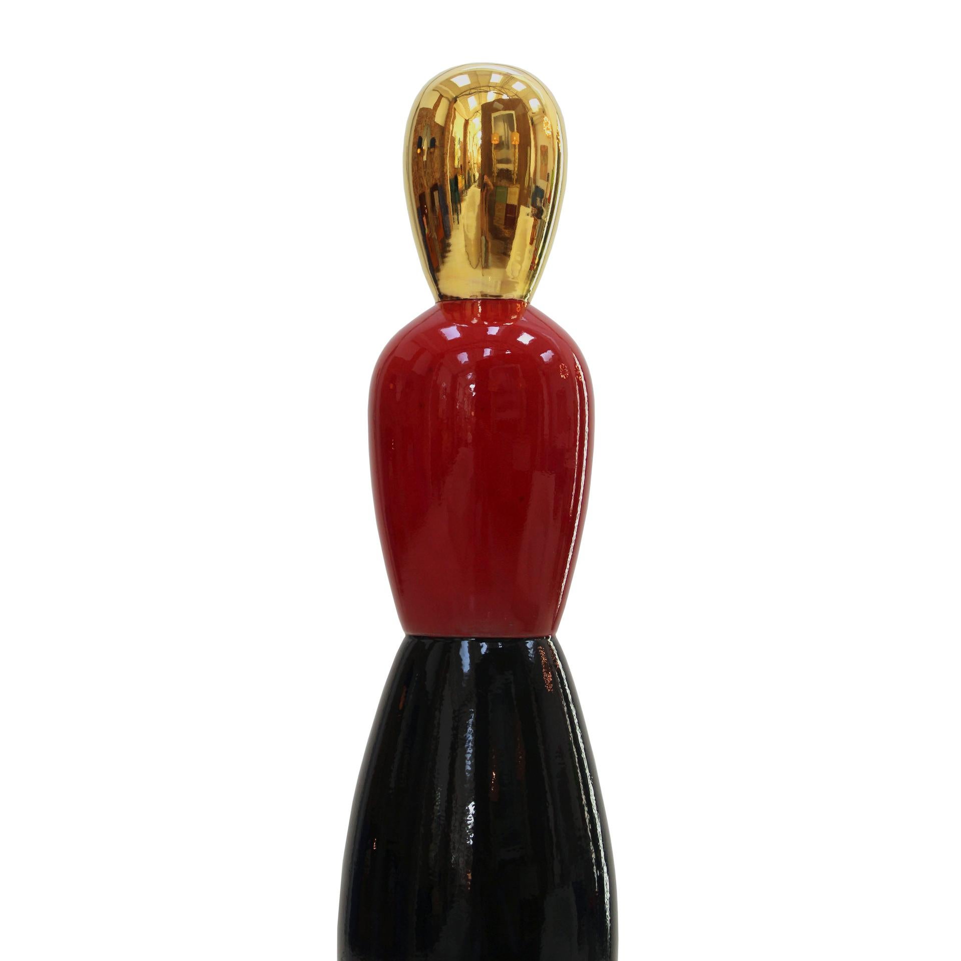 Totem designed by Alessandro Mendini (1931-2019), made of ceramic with high gloss glaze. Composed of three independent pieces that make it detachable. Pieces signed by the artist. Number 23/50. Italy.

Measurements: Diameter 18 x H 73 cm

Alessandro