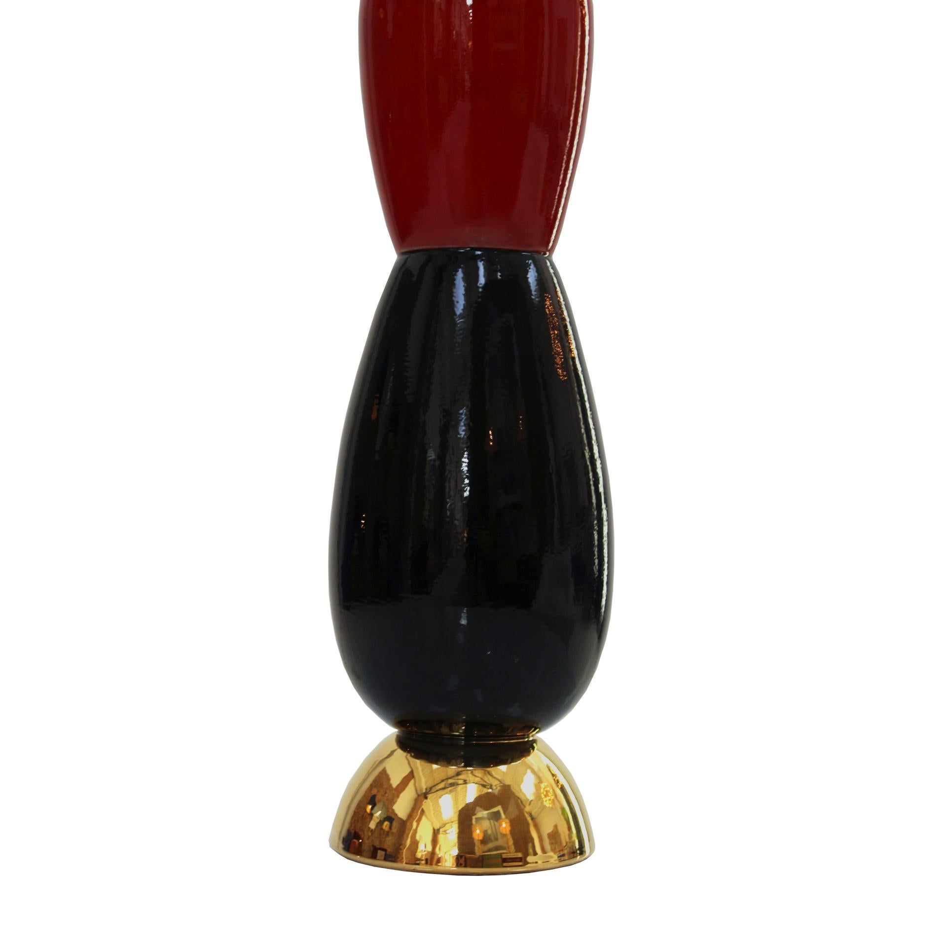 Italian Gold Red Black Totem Designed by Alessandro Mendini. Italy For Sale