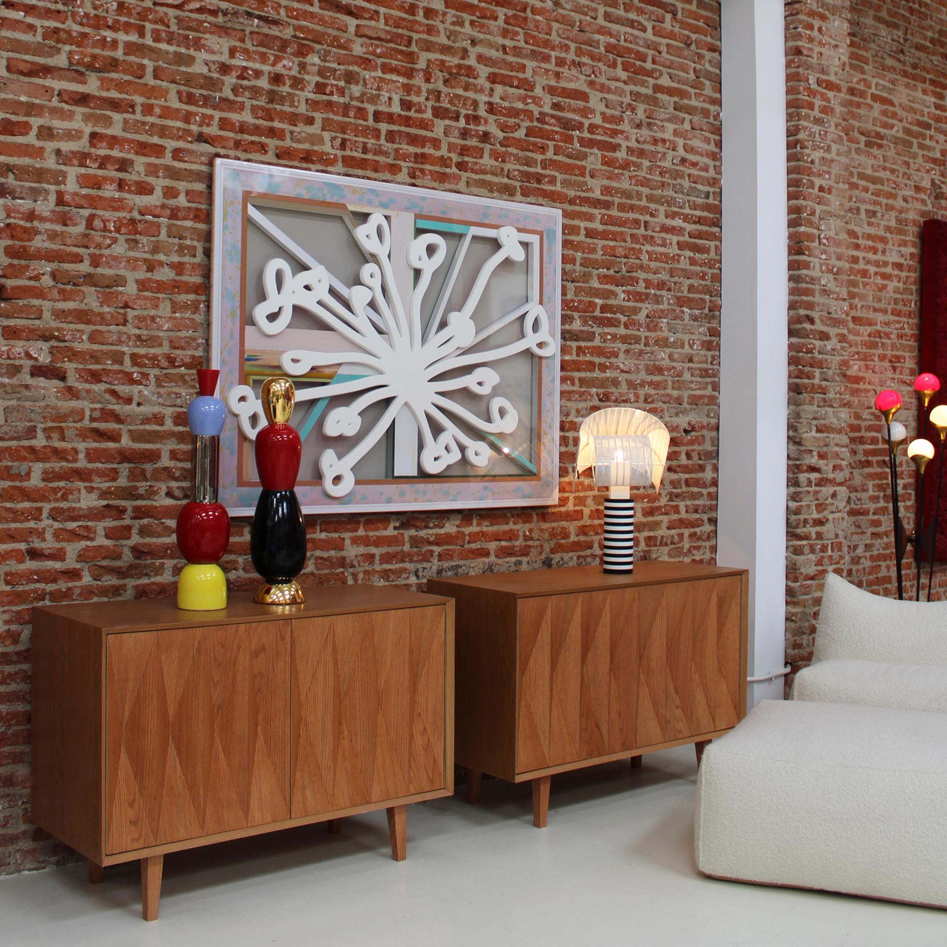Ceramic Gold Red Black Totem Designed by Alessandro Mendini. Italy For Sale