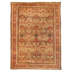 Gold & Red Repeating Lattice Sultanabad Rug