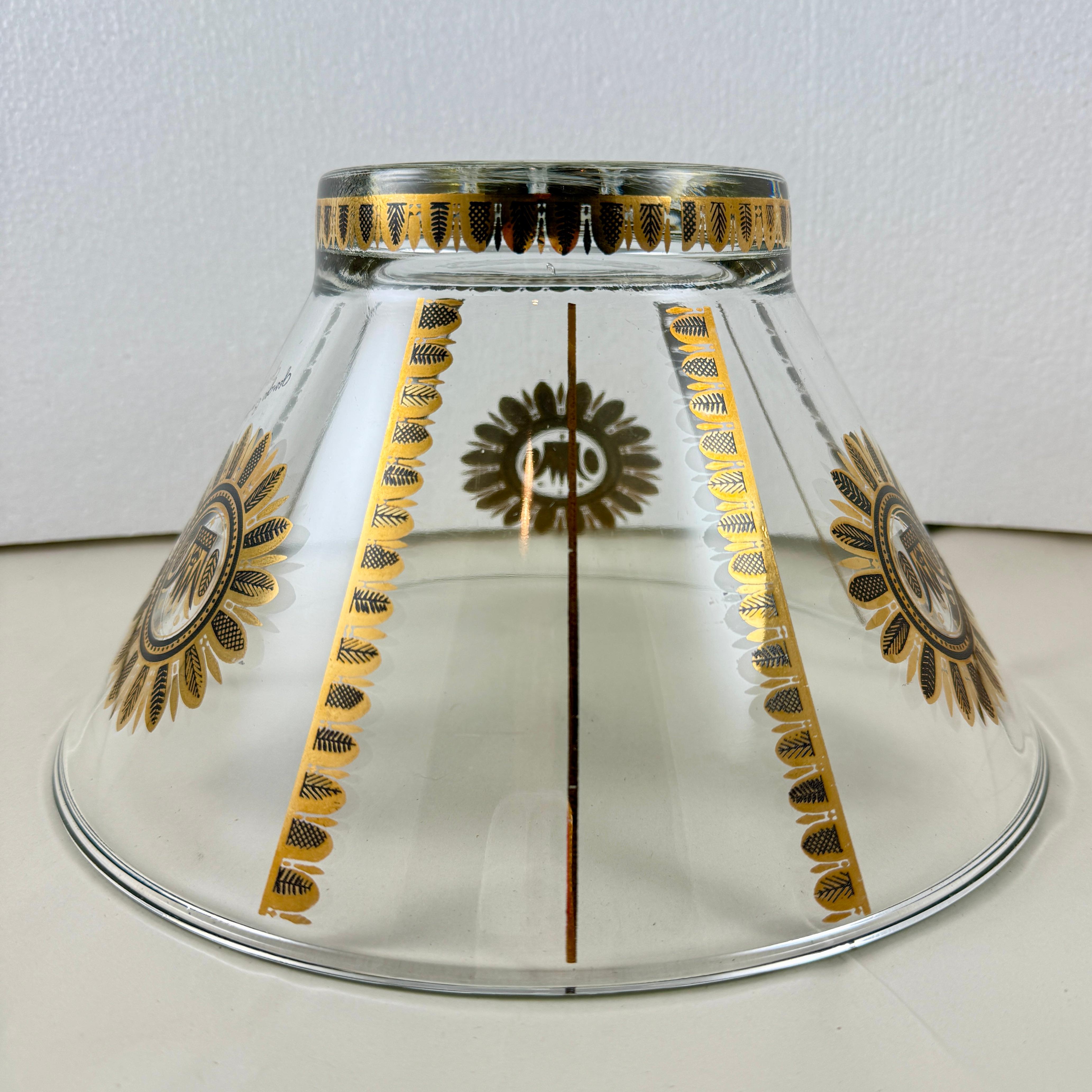 Gold Regalia Pattern Large Serving Bowl, Briard, 1960 For Sale 3
