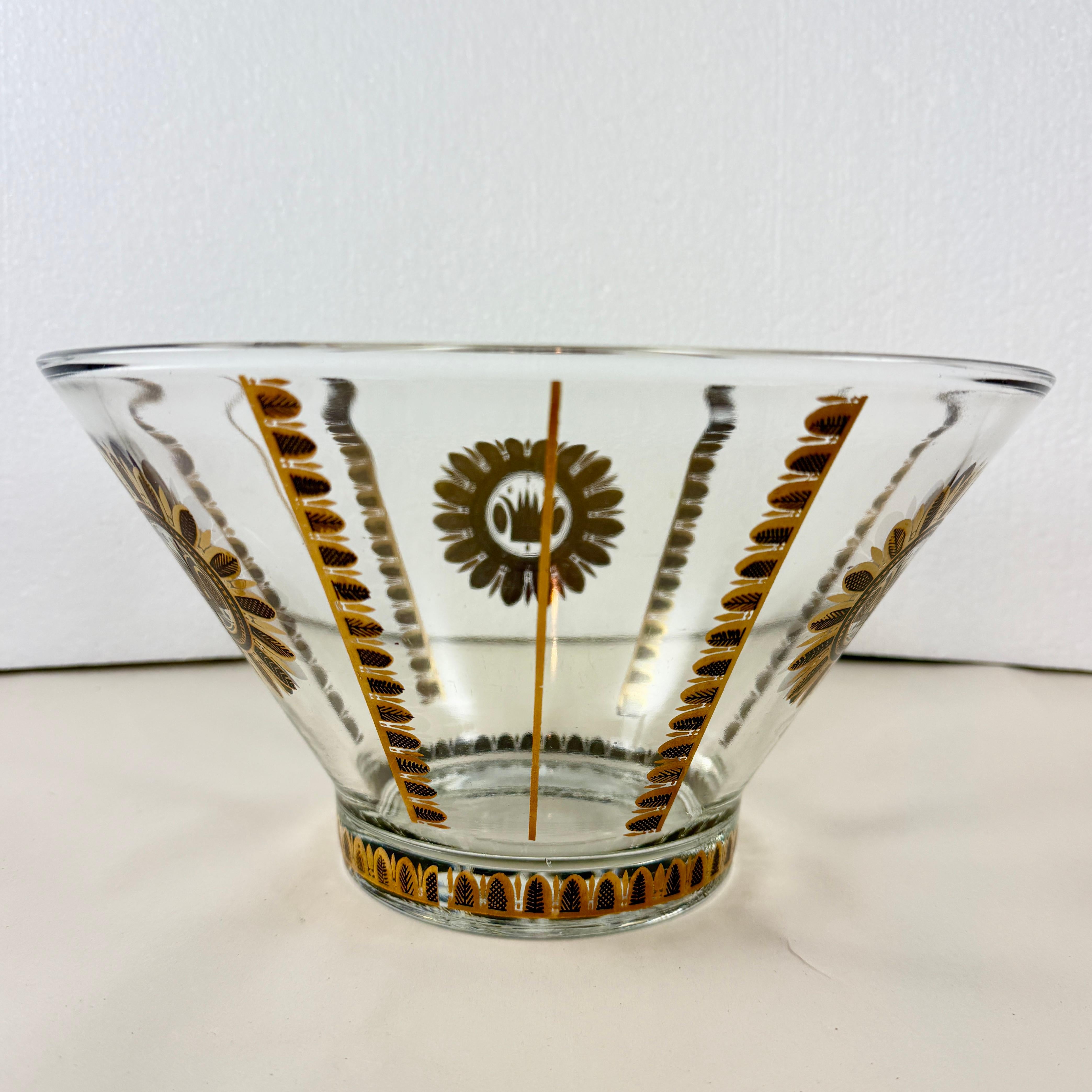 Gold Regalia Pattern Large Serving Bowl, Briard, 1960 For Sale 5