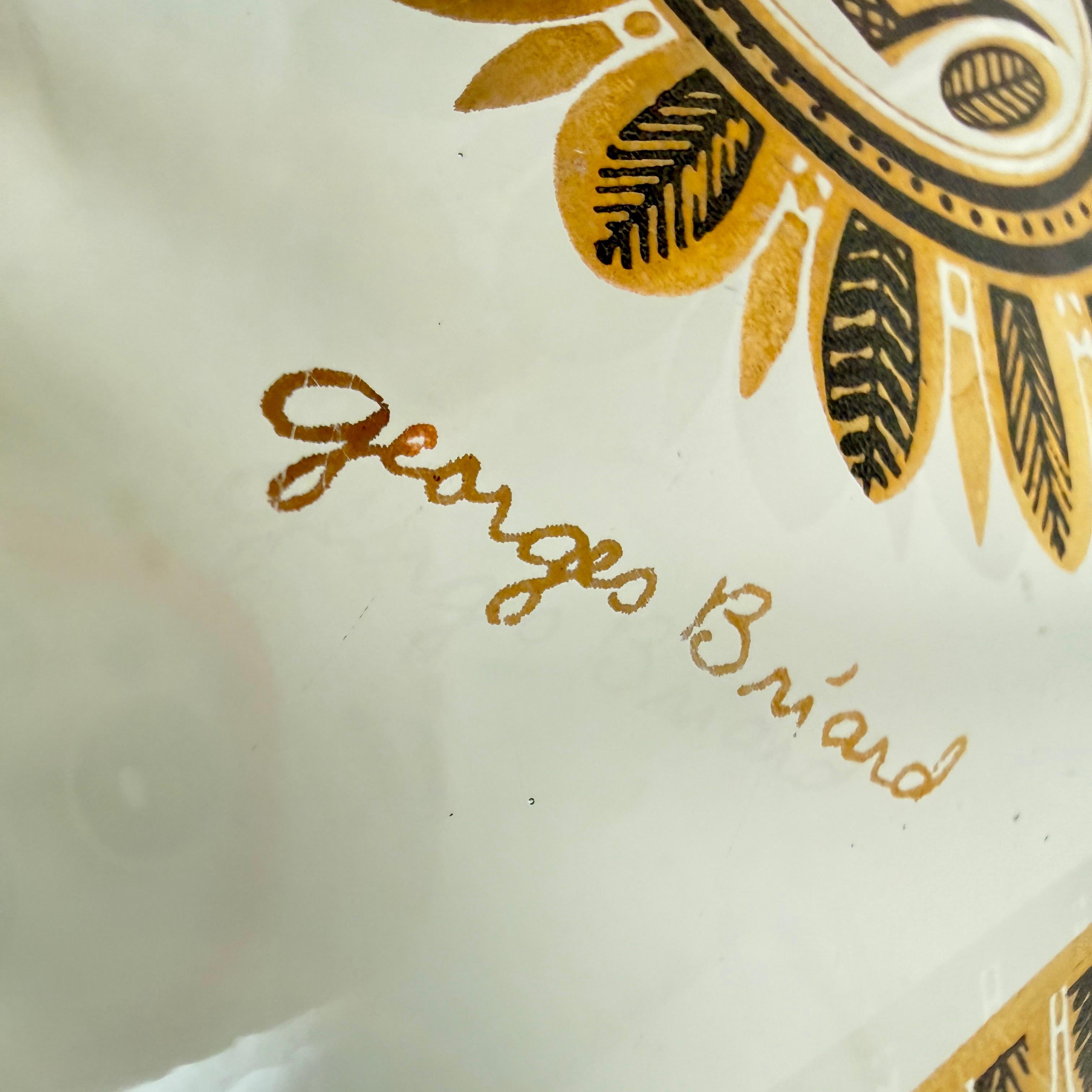 Gold Regalia Pattern Large Serving Bowl, Briard, 1960 For Sale 6