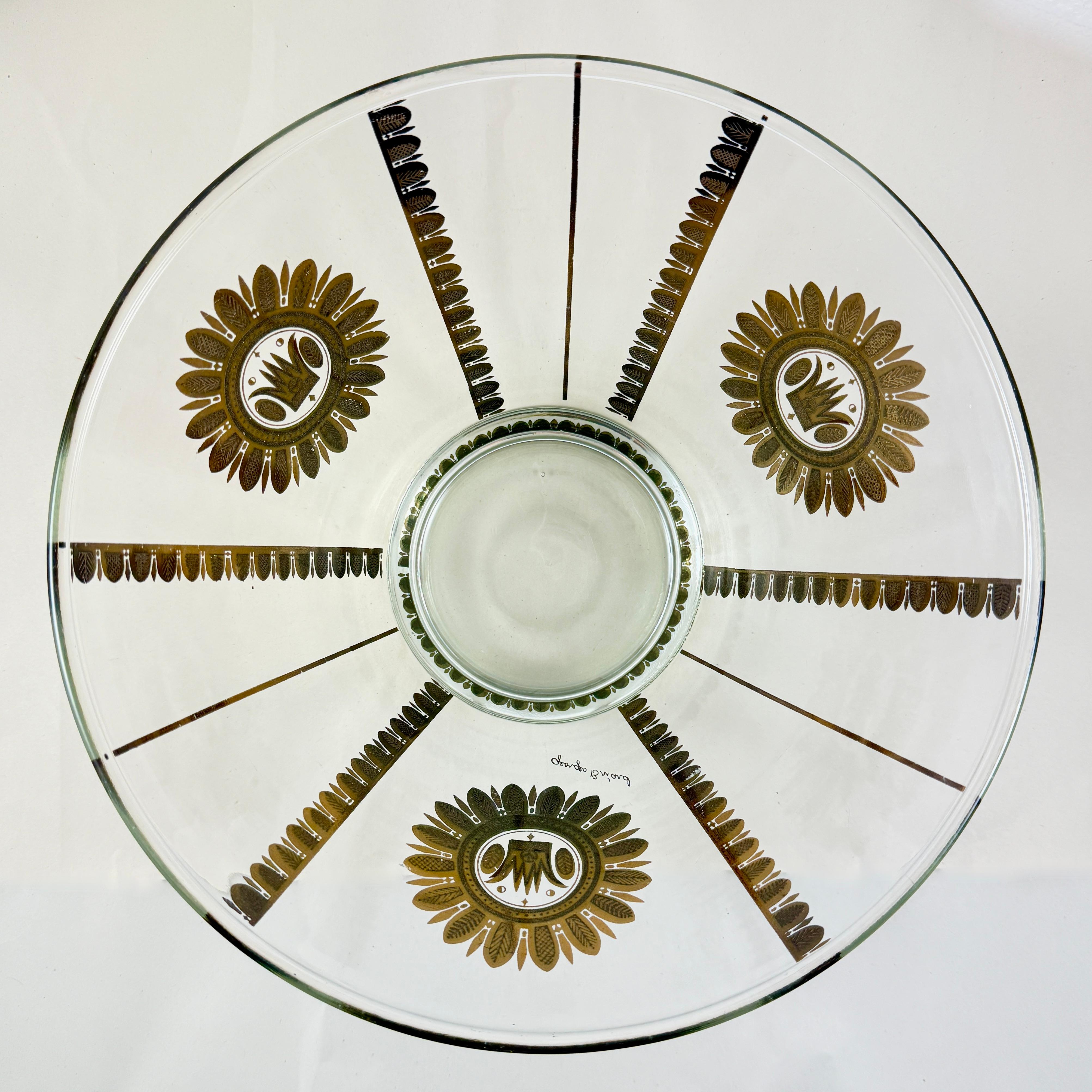 American Gold Regalia Pattern Large Serving Bowl, Briard, 1960 For Sale