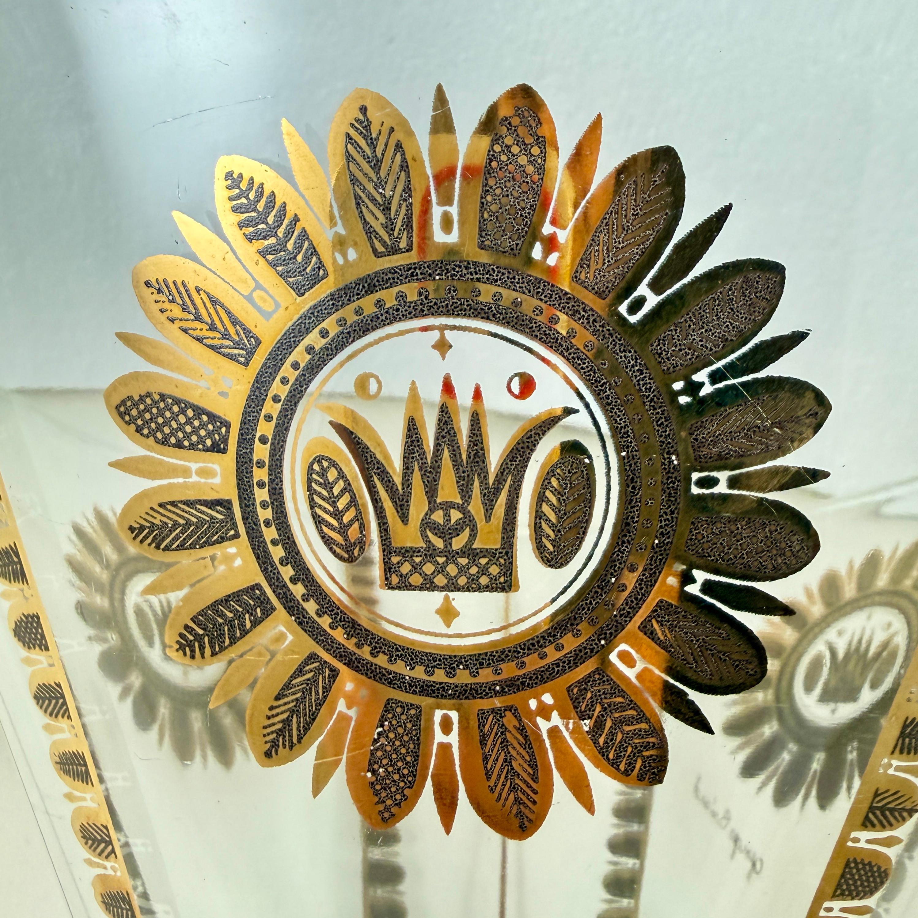 Gold Regalia Pattern Large Serving Bowl, Briard, 1960 For Sale 1