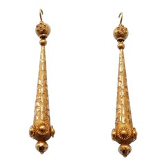 Gold Regency Torpedo Earrings