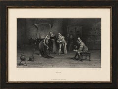 Or - Alchimie de la Renaissance Gravure intérieure d'après Tourrier, vers 1860