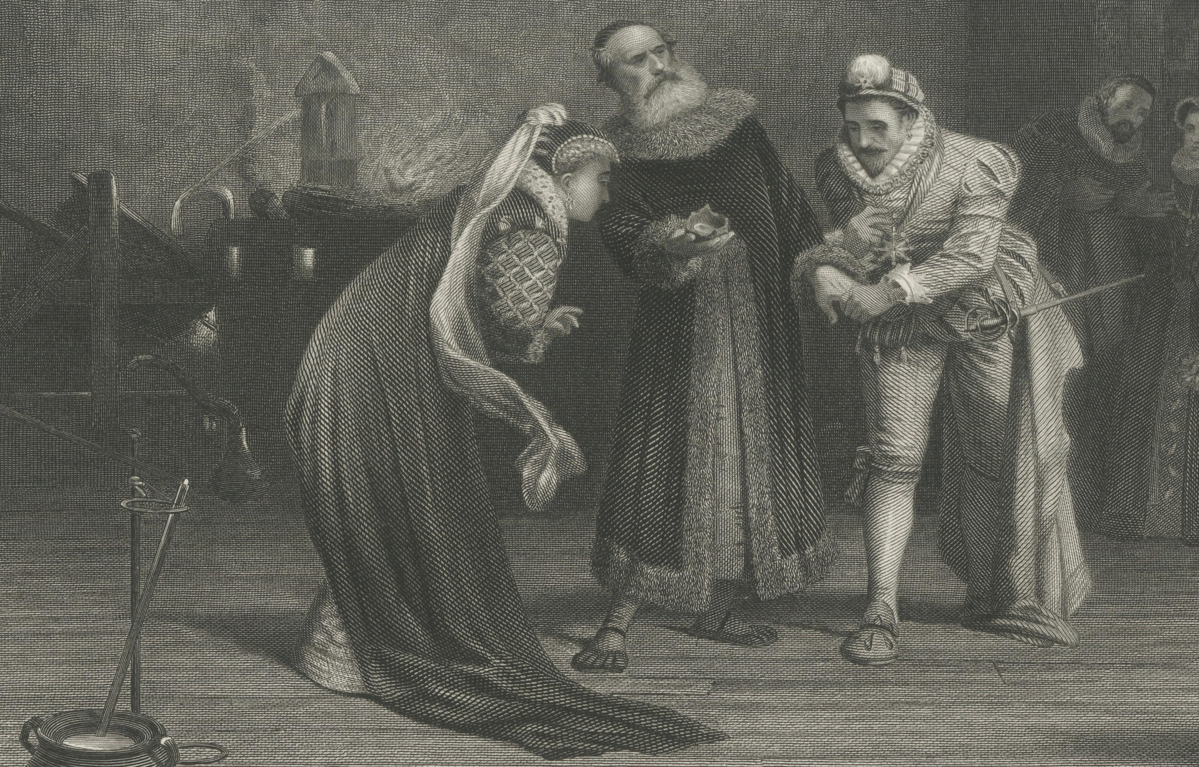 Gold – Renaissance Alchemy Interior Engraving after Tourrier, ca.1860