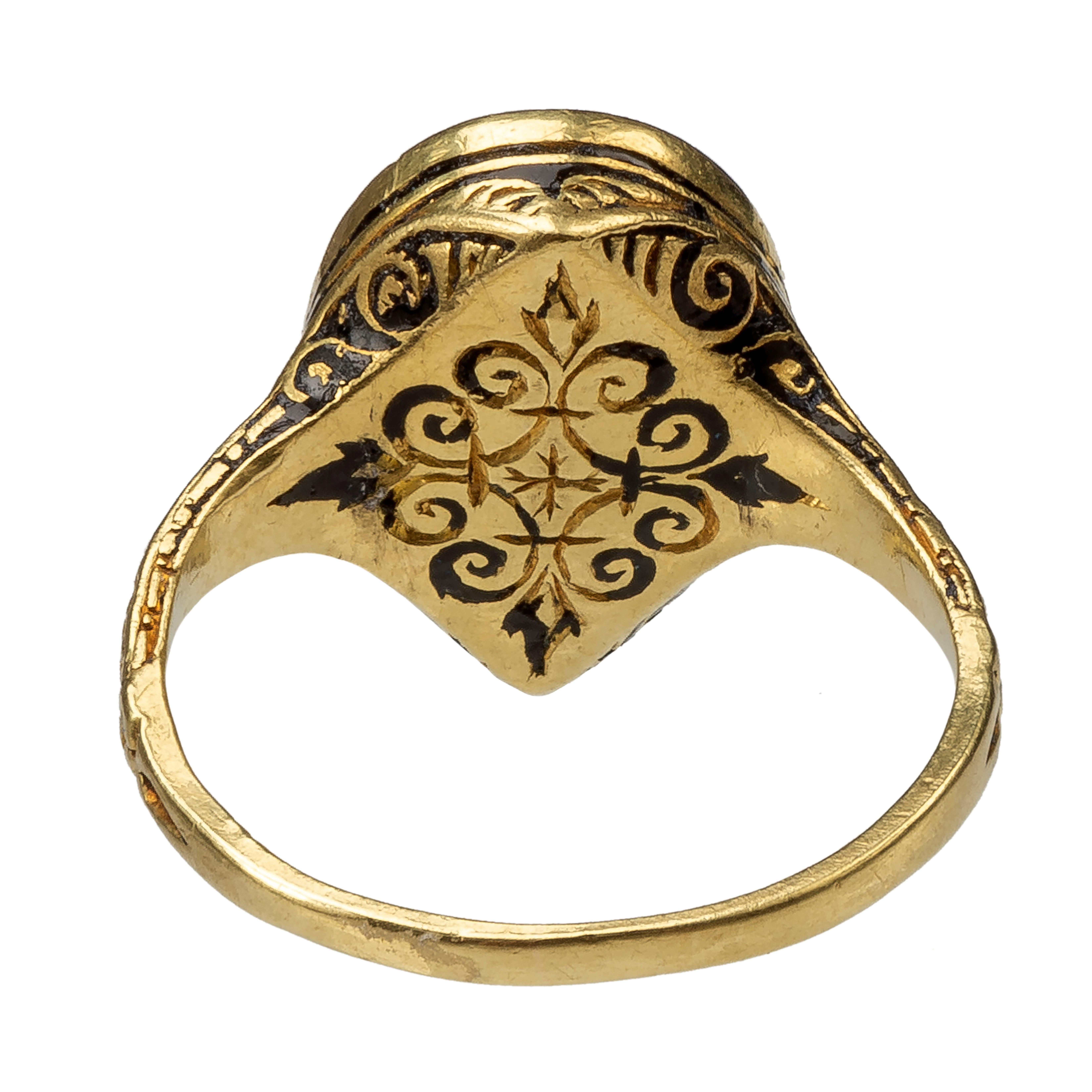 Renaissance-Ring aus Gold mit römischem Achat-Intaglio, das ein Pferd darstellt für Damen oder Herren im Angebot